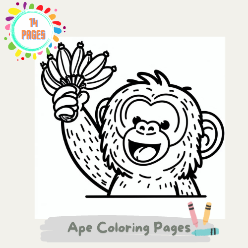 14 Ape Coloring Pages – KDCcoloring.com | Free PDF Printables