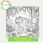 Saber Tooth Tiger Coloring Pages 20+ | Free PDF Printables
